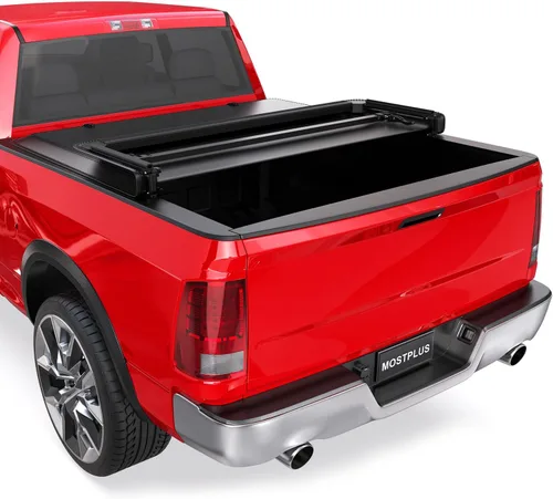 Vista 11 de MOSTPLUS - Cubierta de cama de camioneta plegable cuadrada dura de aluminio compatible con Dodge Ram 1500 2009-2025 Inclu. Fleetside clásico y nueva