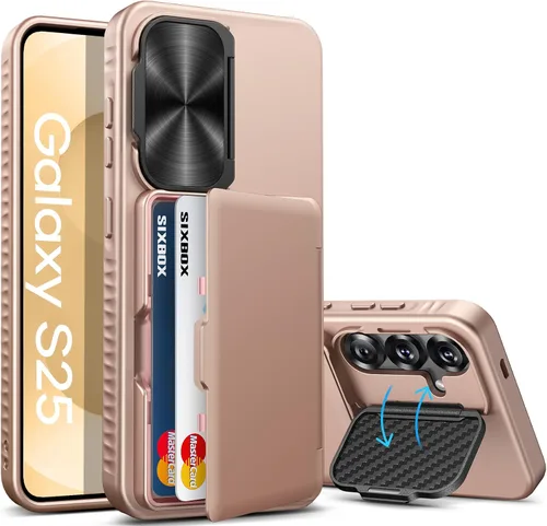 Vista 30 de para Samsung Galaxy S25 Funda, Compatible con MagSafe y Soporte Integrado y Grado Militar de Resistencia a Caídas, Funda Magnética Translúcida