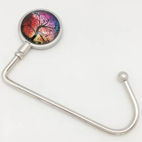 Vista 2 de ROFLYER Colgador de gancho para colgar bolsos de mesa, bar, bolsa más segura y limpiadora, colgador de mesa con bolsa de terciopelo (árbol de deseos)