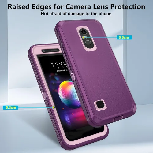 Vista 4 de Asuwish Funda de teléfono para LG K30 2018/Premier Pro LTE/Phoenix Plus/Harmony 2/K10/K11/Xpression Cell Cover Hybrid a prueba de golpes resistente