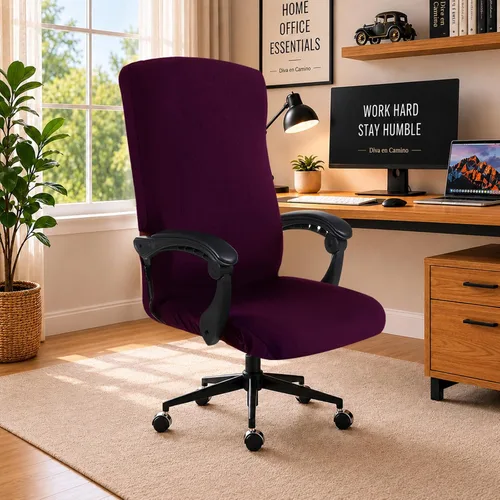 Vista 20 de Fundas elásticas resistentes al agua para sillas de computadora - Protectores lavables para respaldo giratorio y asiento para mascotas - Negro