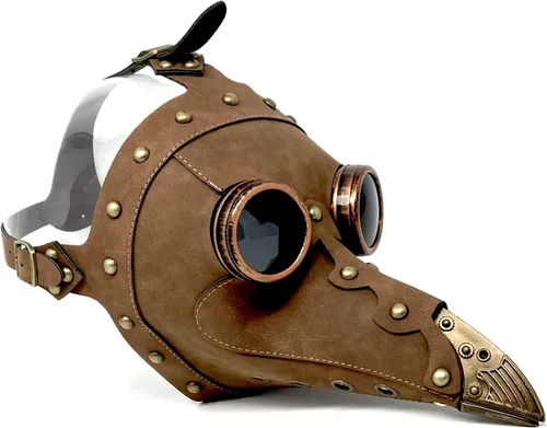 Vista 16 de Máscara de médico de la peste steampunk máscara de nariz larga para disfraz de Halloween, fiesta de cosplay