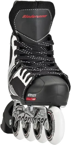 Vista 4 de Bladerunner by Rollerblade Dynamo Jr - Patines en línea de hockey ajustables, color negro y rojo, patines en línea