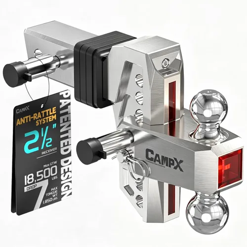 Vista 10 de Enganche de remolque ajustable para receptor de 2 pulgadas de caída Receptor de 2 pulgadas-Negro