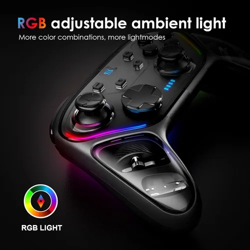 Vista 6 de BINBOK GEMINI Switch Controller, Wireless Switch Pro Controller for SwitchSwitch LiteSwitch OLED, Hall Effect Joystick Wireless RGB Remote Gamepad