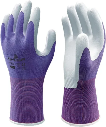 Vista 8 de SHOWA Atlas 370B - Guantes de trabajo profesionales de nitrilo para paisajismo, jardinería y montaje, guantes de uso general