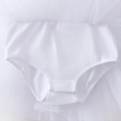 Vista 3 de Vestidos tutú de baile para niñas, con mangas con volantes, entrepierna a presión, leotardos de ballet