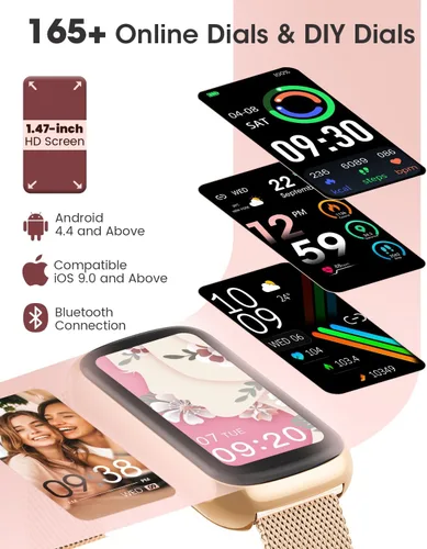 Vista 7 de Relojes de fitness para mujer, rastreador de actividad física con monitor de frecuencia cardíacaSpO2, relojes inteligentes para mujeres
