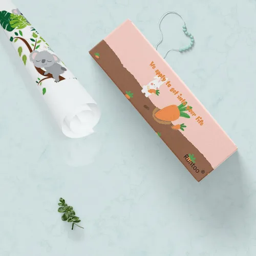 Vista 5 de Runtoo Koala - Calcomanías de pared de hojas de palmera de animales, calcomanías de pared para dormitorio de niñas, guardería, decoración de pared