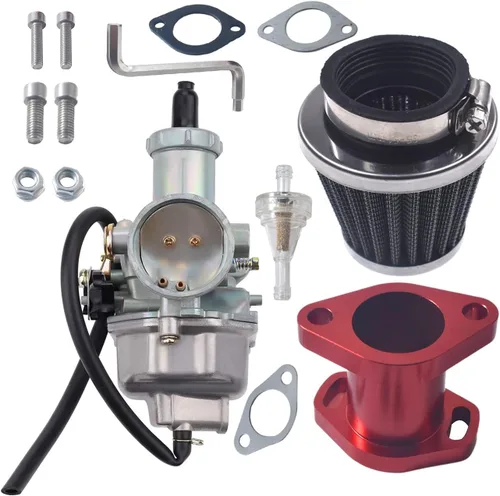 Vista 8 de VM26 1.181 in PZ30 Carburador Mainfold Entrada Tubo de Entrada Filtro de Aire para Predator 301cc 420cc 13hp 15hp Motor Mini Bike Go Kart Plata
