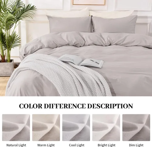 Vista 443 de NEXHOME PRO Funda de edredón Twin XL 100% algodón lavado, transpirable, duradera, texturizada, similar al lino, juego de ropa de cama para el hogar