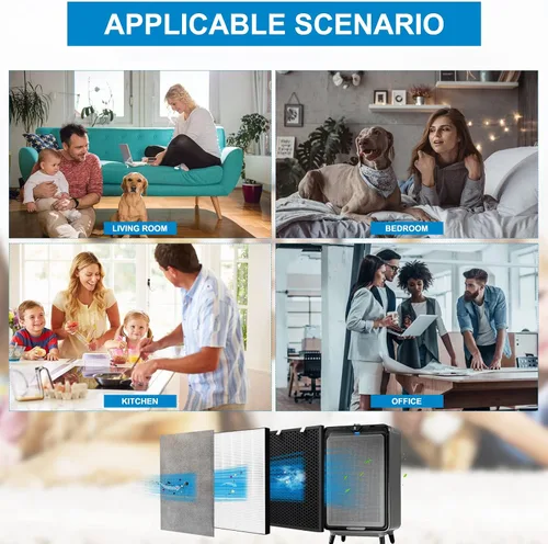 Vista 7 de 1 juego de filtro de repuesto Air220 Air320 compatible con purificador de aire Bissell Air220 Air320 2768A 2609A, incluye postes, prefiltros