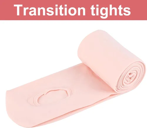 Vista 3 de Feisract Mallas de ballet para niñas y mujeres, mallas de transición ultra suaves