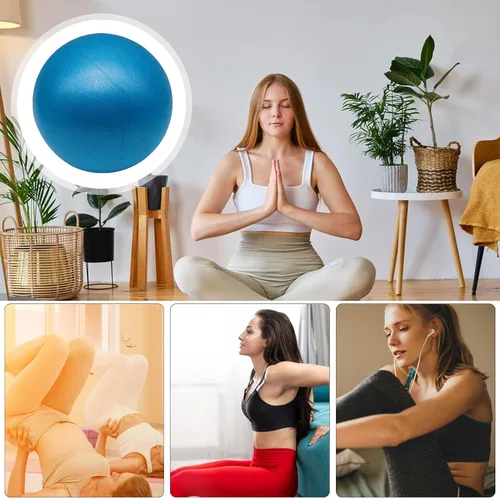 Vista 4 de Pelota de pilates – Pequeña pelota inflable de gimnasio para fitness Equipo de yoga para entrenamiento de muslos, piernas, brazos, abdomen