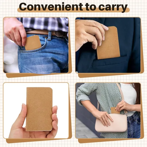 Vista 4 de Outus 90 cuadernos pequeños a granel de 2.5 x 4 pulgadas, cuadernos pequeños de papel de estraza de bolsillo de tapa suave para regalos