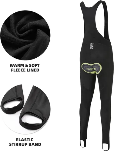 Vista 5 de Baberos de ciclismo para hombre, pantalones térmicos para hombre, pantalones de ciclismo de invierno, pantalones con forro polar acolchado