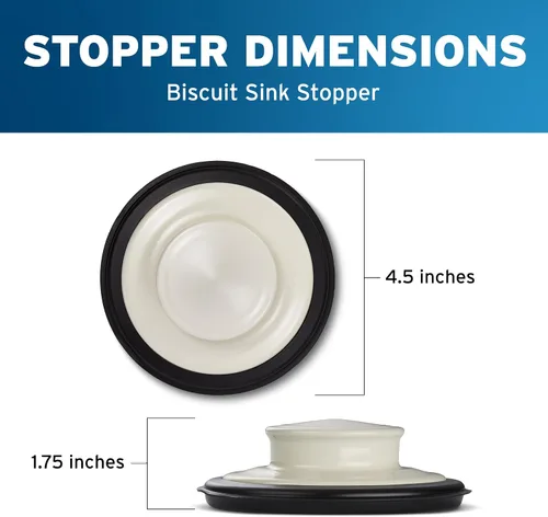 Vista 2 de INSINKERATOR Tapón para fregadero de cocina para triturador de basura, STP-BIS, galleta Biscuit