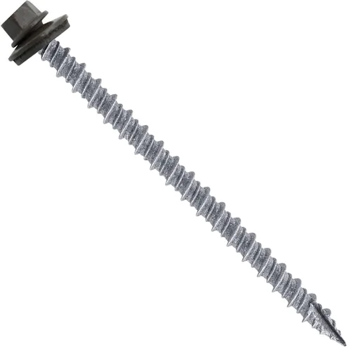 Vista 293 de Tornillos para techos de metal gris ABC 10 x 1 - Cabezal hexagonal - Arandela EPDM - Arandela de arranque automático/roscado - 1 bolsa - 250
