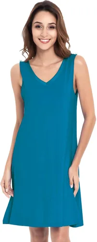 Vista 4 de GYS - Camisón de bambú para mujer sin mangas muy suave