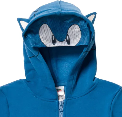 Vista 6 de SEGA Sonic The Hedgehog - Disfraz de forro polar con cremallera para niños pequeños a grandes