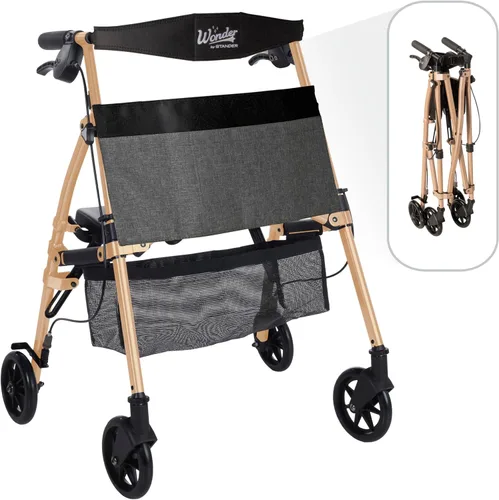 Vista 12 de Stander Wonder Andador Plus, Andador plegable de movilidad rodante ligero, Andador EZ Fold-N-Go para personas mayores y adultos, ruedas de 6