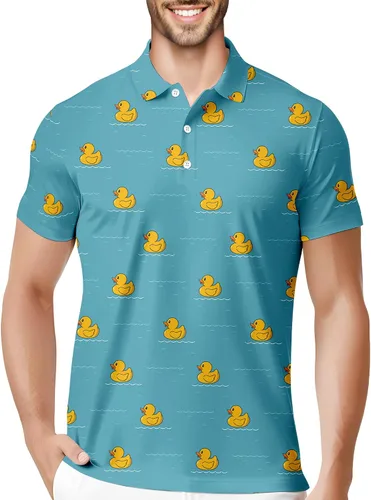 Vista 48 de HIVICHI Camisas de golf divertidas para hombre con patrón estampado loco colorido y novedad de alto rendimiento que absorbe la humedad, camisa tipo