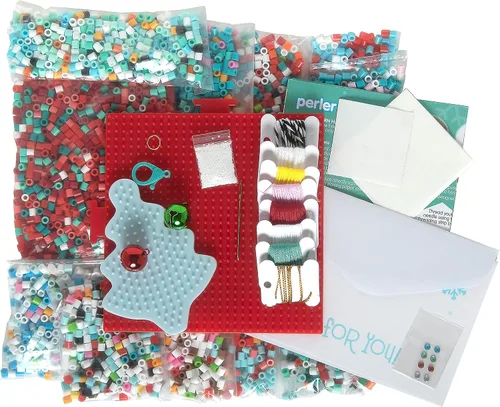 Vista 3 de Perler 80-56960 12 días de manualidades, kit de cuentas de fusión de Navidad hace 12 proyectos, multicolor, 3823 piezas 12 días de Navidad