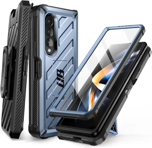 Vista 11 de SUPCASE Funda para Galaxy Z Fold 4 con soporte y clip para cinturón (Unicorn Beetle), [protector de pantalla integrado]