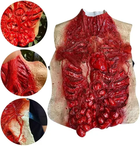 Vista 4 de Bulex Scary Halloween Costumes Bloody Zombie Decoration Creepy Horror Cosplay Prop