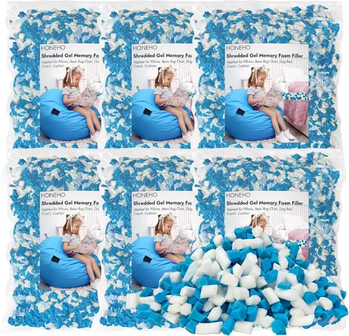 Vista 18 de Relleno de Espuma Viscoelástica con Gel Triturado de 1.13 kg, Relleno Cómodo y Suave para Silla de Puf, Relleno de Espuma Viscoelástica