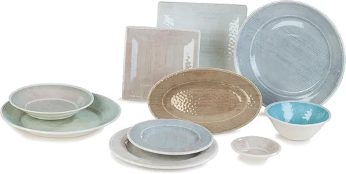 Vista 5 de Carlisle Plato de colección Grove, Vajilla de melamina, Humo, 1