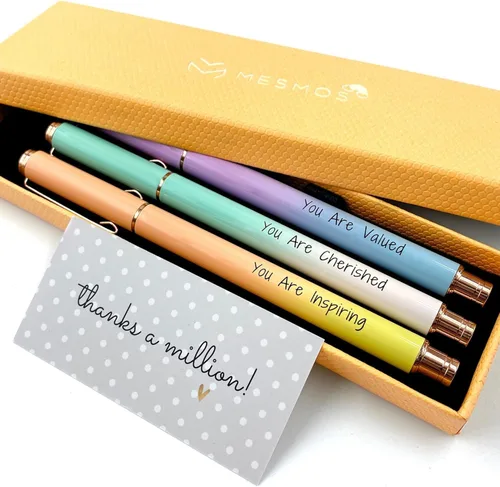 Vista 10 de MESMOS Juego de 3 bolígrafos de punta fina de 0.7mm con tinta de gel, juego de bolígrafos elegante para mujeres, regalos inspiradores para mujeres