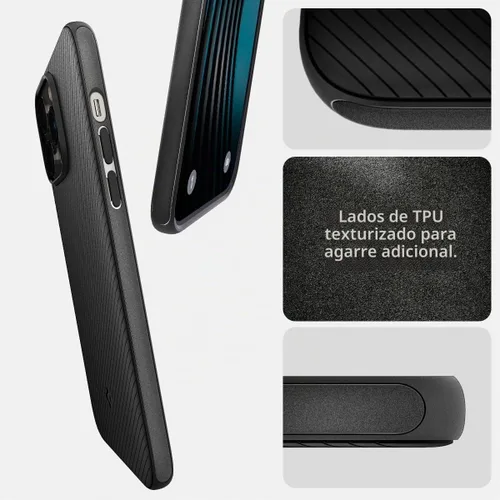 Vista 4 de Spigen Mag Armor MagFit - Funda diseñada para iPhone 14 Pro Max (2022) [protección de grado militar] compatible con MagSafe - negro mate
