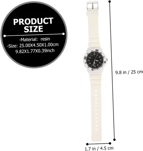 Vista 2 de Hemobllo Reloj impermeable negro reloj de pulsera casual todo estilo partido reloj con correa de resina, Blanco, Digital