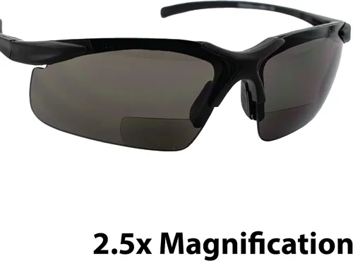 Vista 7 de Global Vision Apex 2.5 - Gafas de seguridad bifocales, 2 pares de lentes transparentes y ahumadas