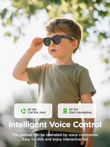 Vista 7 de Gafas de luz azul para niños con audio Bluetooth, gafas inteligentes, luz RGB de 7 colores, regalos de gafas inteligentes para niños