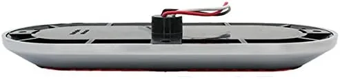Vista 4 de Cromo 6" ovalado rojo LED de freno Turn Tail Light Surface Mount Camión con remolque RV luz, EE. UU. Fabricado con garantía de por vida.