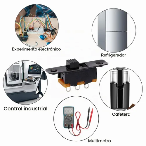 Vista 5 de Interruptor deslizante Montaje en panel 3 Pasador de soldadura ON/OFF 2 Posiciones 50Pcs