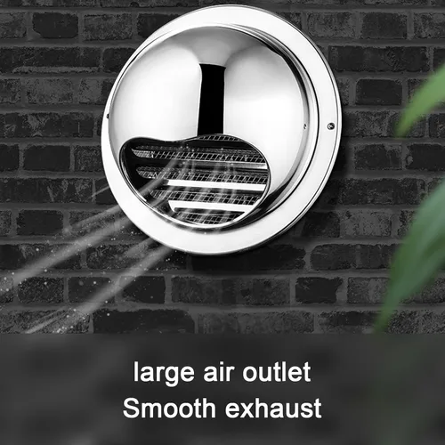 Vista 3 de Tapa de acero inoxidable 304 para chimenea, cubierta de ventilación de salida de aire de pared exterior, campana extractora, cubierta protectora