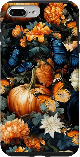 Vista 12 de iPhone 16 Autumn Leaves Butterflies Pumpkins Fall Season Thanksgiving Case
