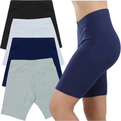 Vista 3 de ToBeInStyle Pantalones cortos activos cómodos de mezcla de algodón para niñas
