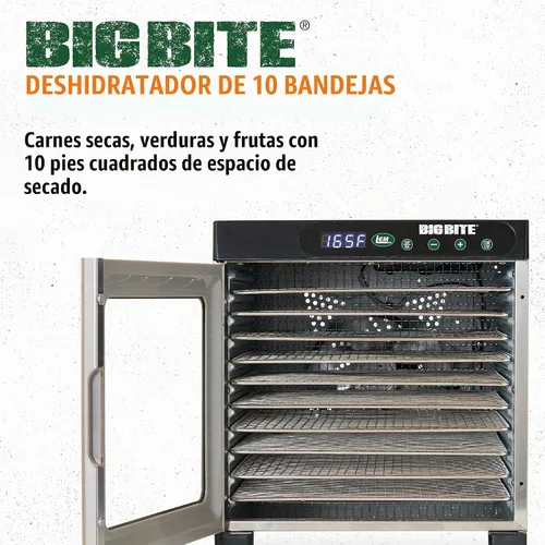 Vista 2 de LEM Productos BigBite Deshidratador de 10 bandejas de acero inoxidable