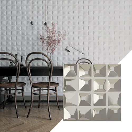 Vista 33 de Ekena Millwork 19 5/8 pulgadas de ancho x 19 5/8 pulgadas de alto, Tristan EnduraWall decorativo 3D, laguna satinada (cubre 2.67 pies cuadrados).