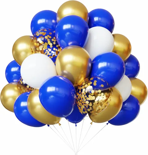 Vista 9 de YMSZ Globos negros y dorados, 67 globos metálicos dorados y negros de 12 pulgadas para cumpleaños, jubilación, graduación, decoración de fiesta
