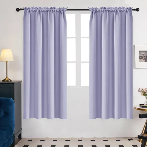 Vista 227 de Deconovo Cortinas opacas, aislamiento térmico, dobladillo para barra, reducción de ruido, certificado Oeko-TEX, cortinas de oscurecimiento