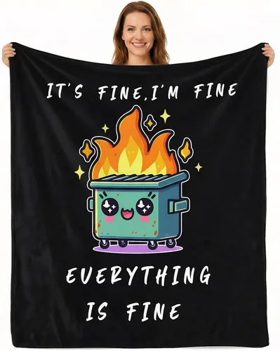 Vista 9 de Divertida manta de apoyo emocional para silla de oficina de bomberos, regalos divertidos de oficina para compañeros de trabajo, jefe It's Fine I'm