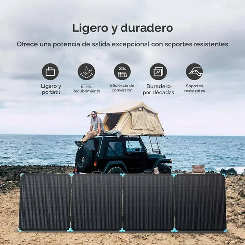 Vista 3 de Renogy Maleta de panel solar de 800 W, paneles solares plegables portátiles dobles de 400 W para estación de energía, campamento de caravana