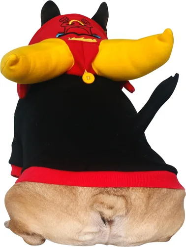 Vista 3 de iChoue - Disfraces para perros, suéteres divertidos, abrigos de invierno, sudaderas con capucha, Frenchie Pitbull Corgi, Pug Inglés, cachorro, S
