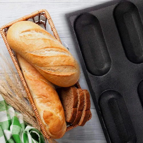 Vista 7 de FETESUR Moldes para perros calientes, moldes antiadherentes para pan de pan, molde de silicona de grado alimenticio, 12 panes de 40 x 60 pulgadas