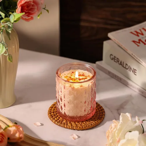 Vista 5 de Paquete de 2 velas aromáticas de rosas para decoración del hogar